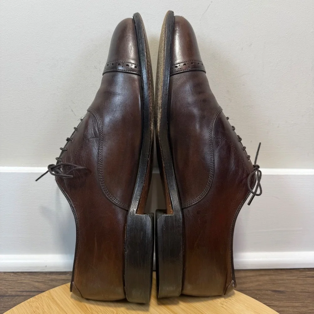 Allen Edmonds Byron Oxford Mens 10.5 C Brown Cap Toe Brogue 14380